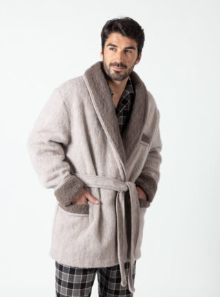 MAISON SOLFIN - Robe de chambre courte homme beige