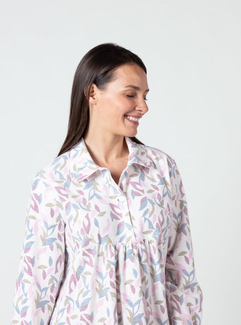 Maison Solfin - Chemise de nuit femme coton multicolore rose – 5