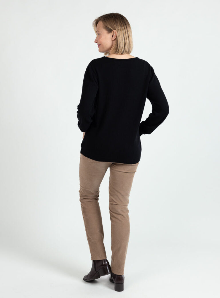 Maison Solfin - Cardigan femme en cachemire noir – 50