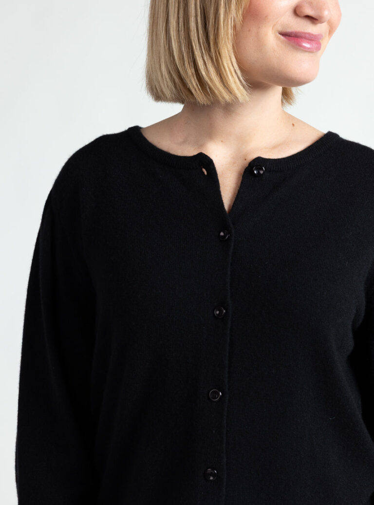 Maison Solfin - Cardigan femme en cachemire noir – 50