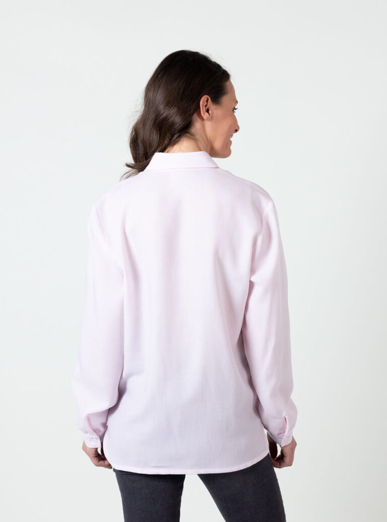 Maison Solfin - Chemisier femme en laine rose pastel – 52