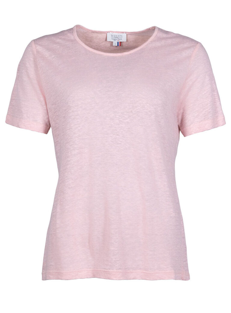 Maison Solfin - Tee-shirt femme en lin rose poudre – 1