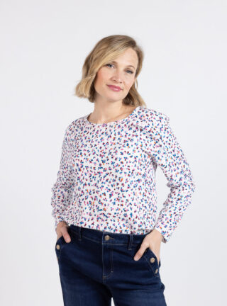 Blouse femme viscose chaude multicolore rose par la marque MAISON SOLFIN MAISON SOLFIN - Blouse femme viscose chaude multicolore rose
