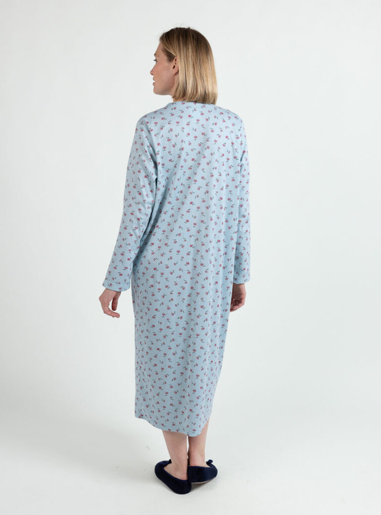 Maison Solfin - Chemise de nuit hiver femme floral vert sauge – 5