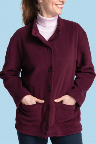 Veste polaire femme violet prune par la marque MAISON SOLFIN MAISON SOLFIN - Veste polaire femme violet prune