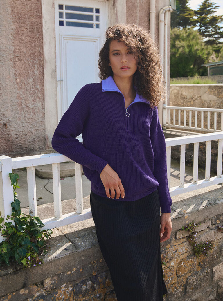 LAFRANÇAISE Mailles in France - Pull camioneur zippé Agnès – L