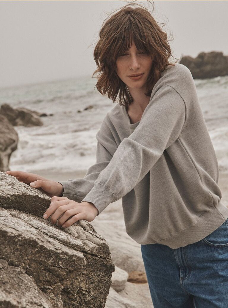 LAFRANÇAISE Mailles in France - Pull col rond oversize gris Agathe – L