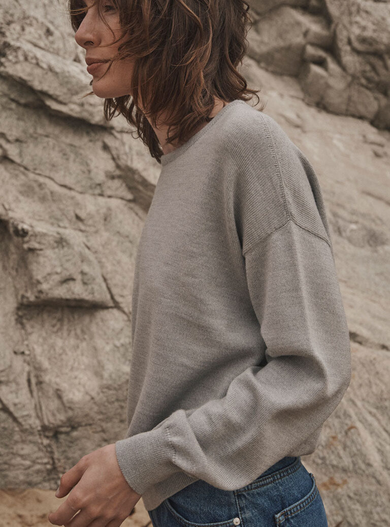 LAFRANÇAISE Mailles in France - Pull col rond oversize gris Agathe – L