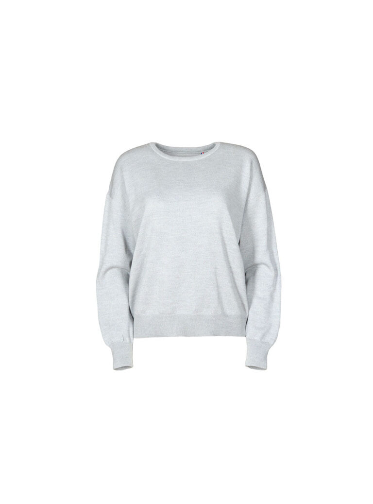 LAFRANÇAISE Mailles in France - Pull col rond oversize gris Agathe – L