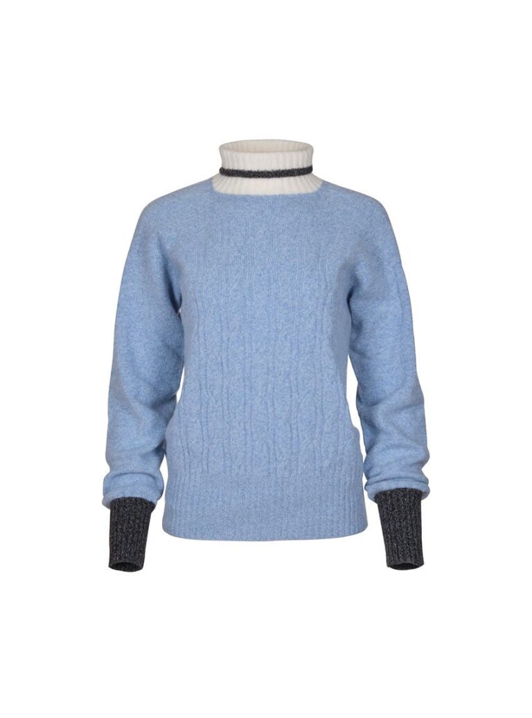 LAFRANÇAISE Mailles in France - Pull col roulé bleu Anna – L