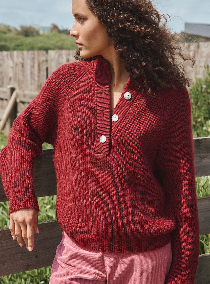 7473 RMC 46 pull aurelie rouge medoc LAFRANÇAISE Mailles in France - Pull Aurélie – L