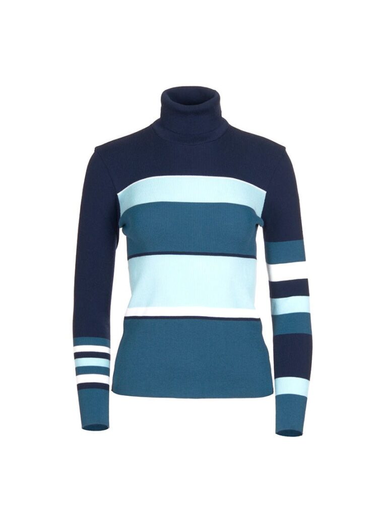 7487 RBL 1 pull anemone raye bleu LAFRANÇAISE Mailles in France - Pull Anémone – XL