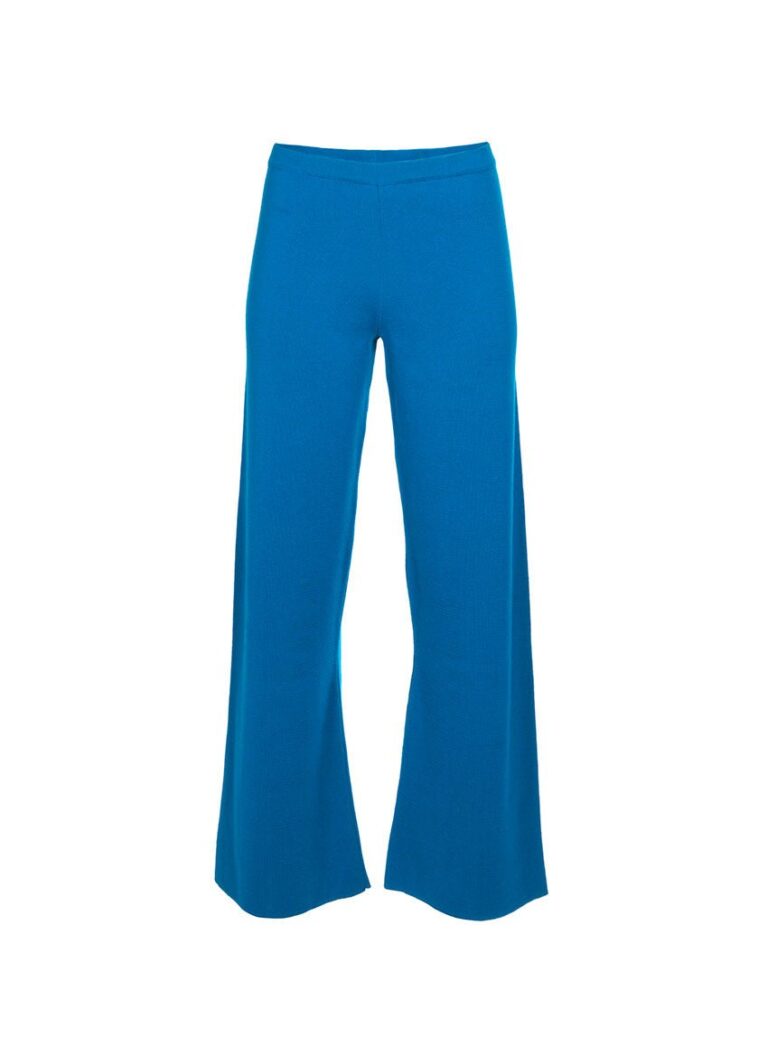 LAFRANÇAISE Mailles in France - Pantalon en maille bleu électrique Alexia – S