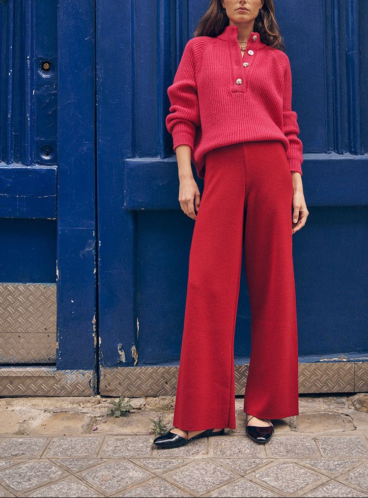 LAFRANÇAISE Mailles in France - Pantalon en maille fluide Alexia – L
