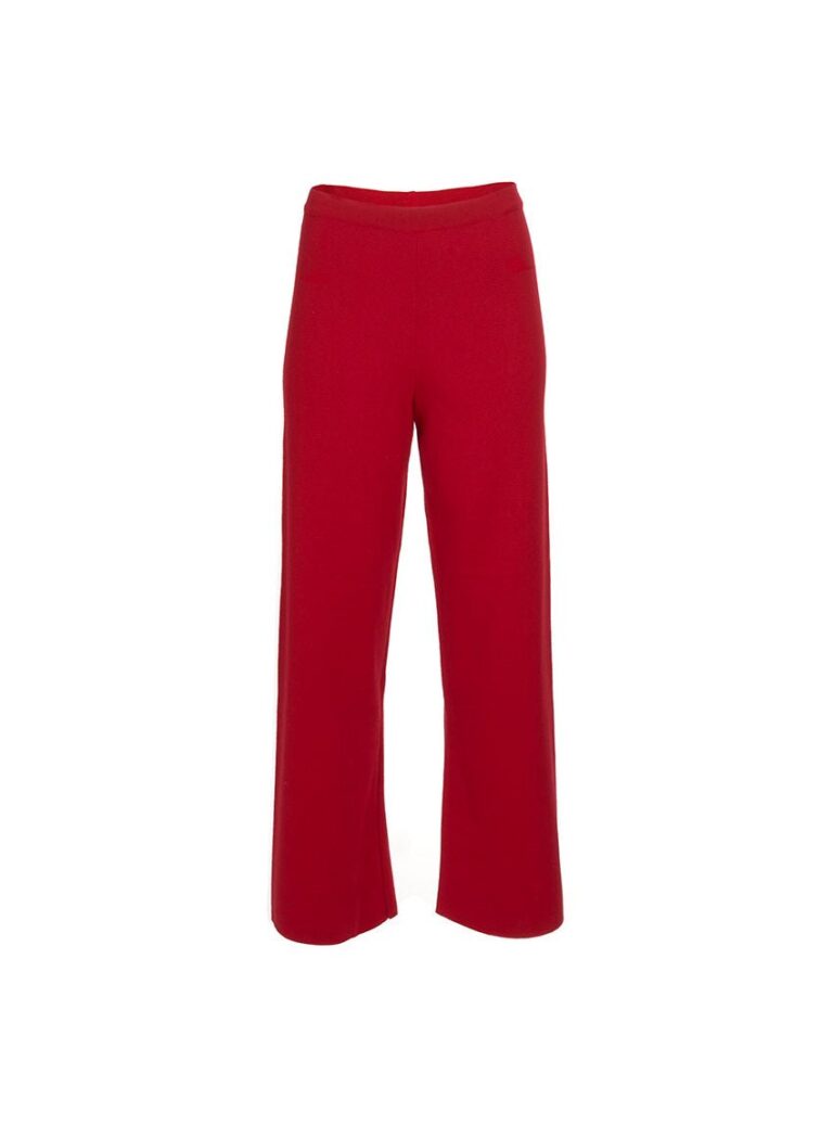 7496 ROF 4 pantalon alexia rouge fonce LAFRANÇAISE Mailles in France - Pantalon en maille fluide Alexia – L