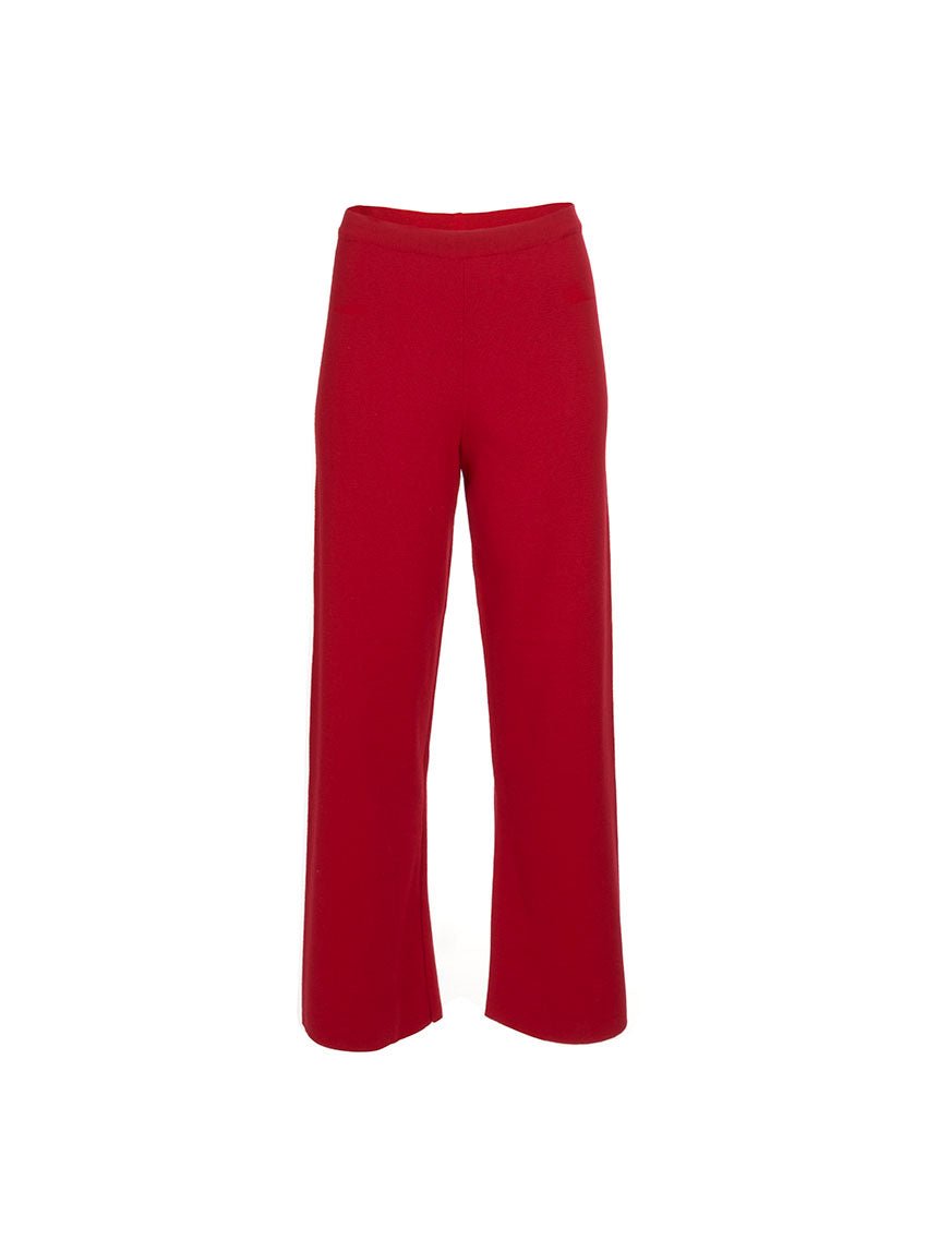 7496 ROF 4 pantalon alexia rouge fonce LAFRANÇAISE Mailles in France - Pantalon en maille fluide Alexia – L