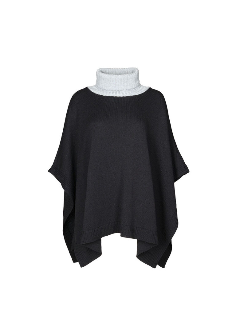 LAFRANÇAISE Mailles in France - Poncho col roulé en laine mérinos Anae – U