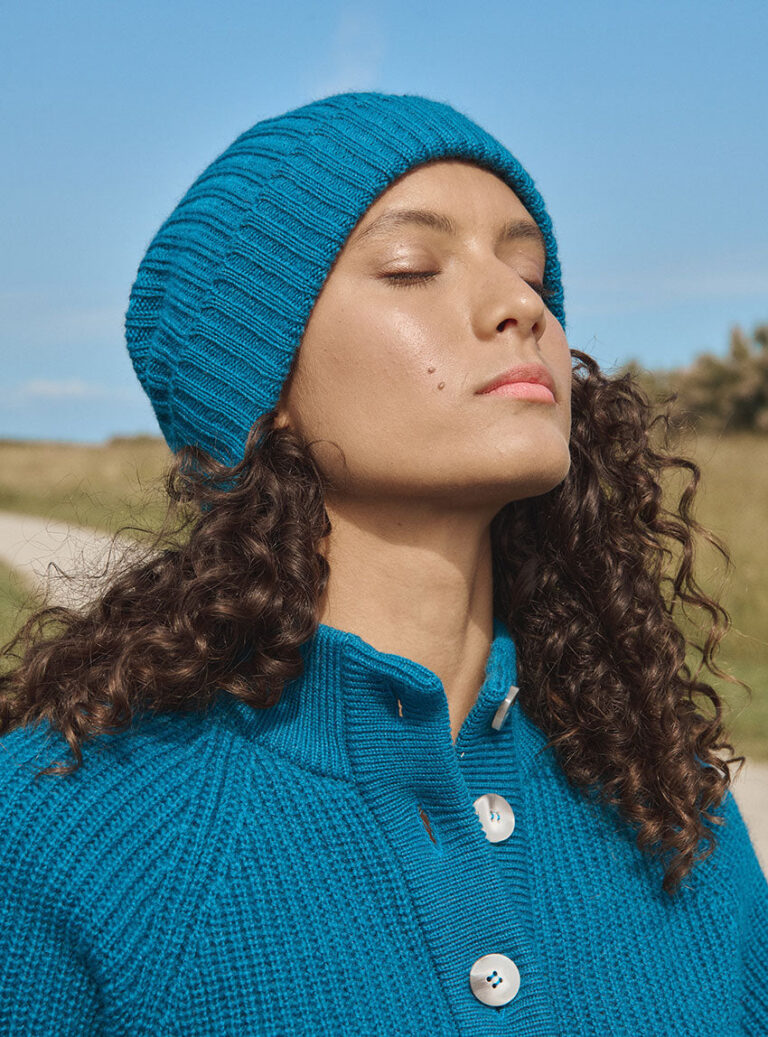 7509 BLV 2 bonnet ambre bleu vert LAFRANÇAISE Mailles in France - Bonnet Ambre – U