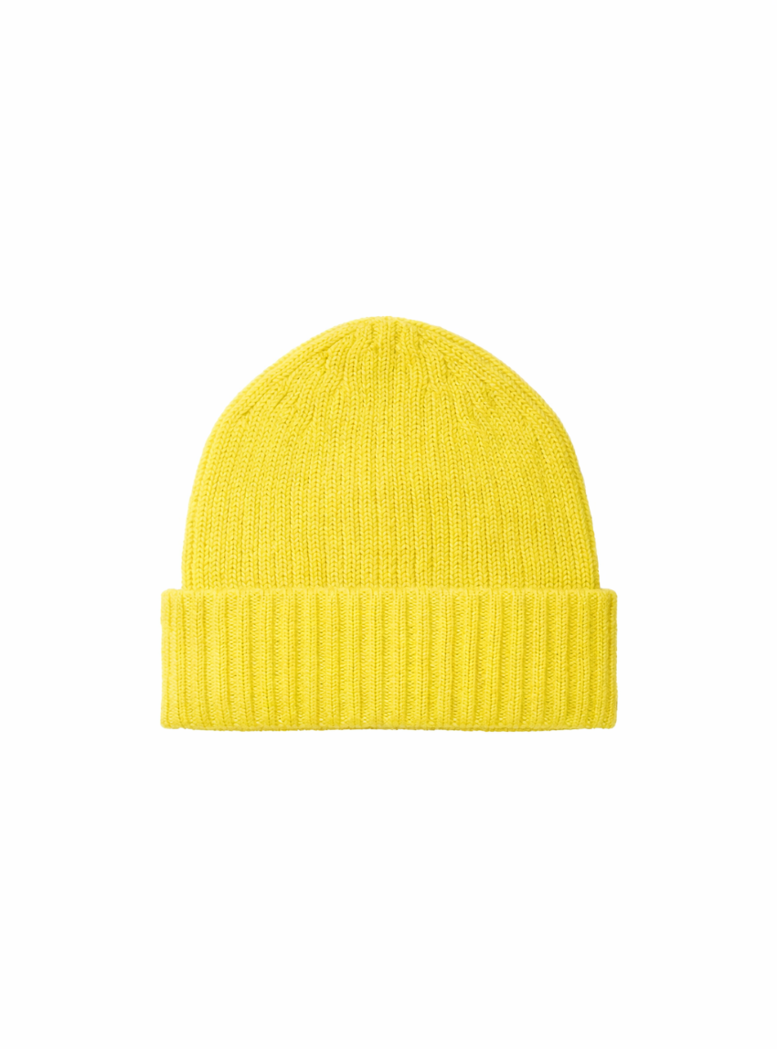 7509 JCS 1 bonnet ambre jaune citrus 1 LAFRANÇAISE Mailles in France - Bonnet Ambre jaune en laine – U