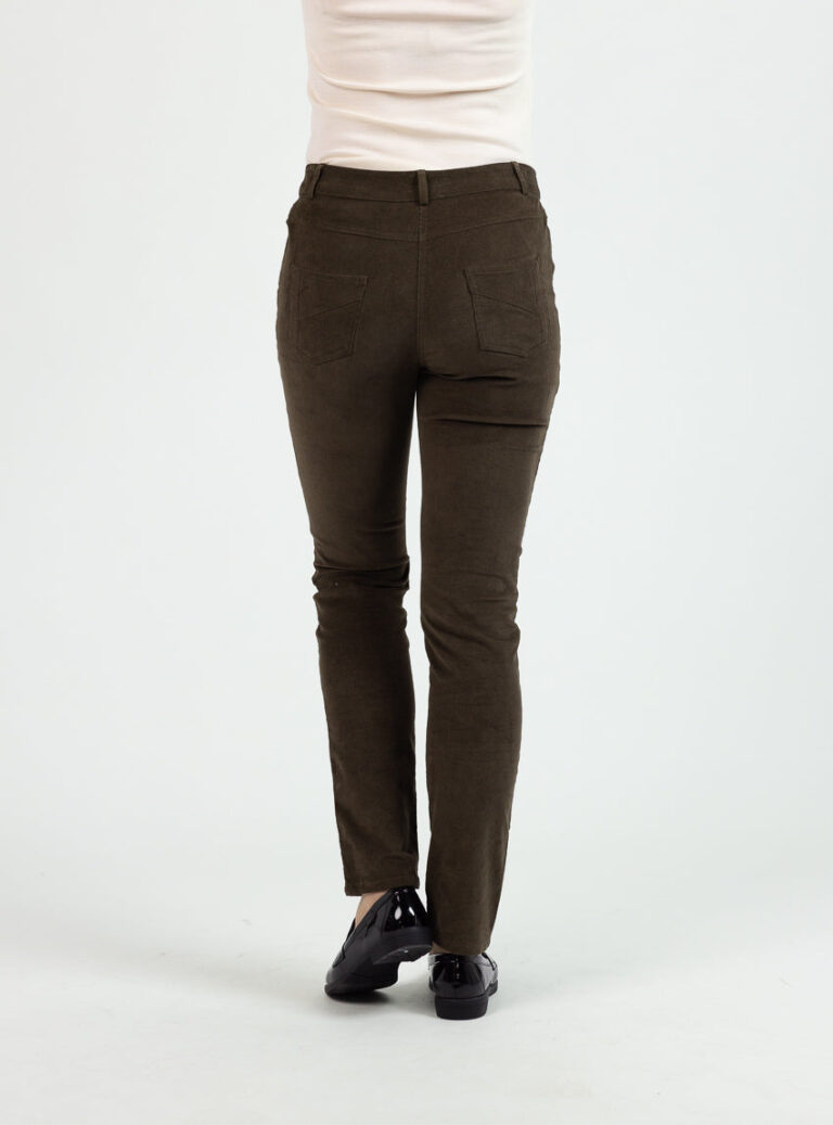 Maison Solfin - Pantalon femme velours vert kaki – 50