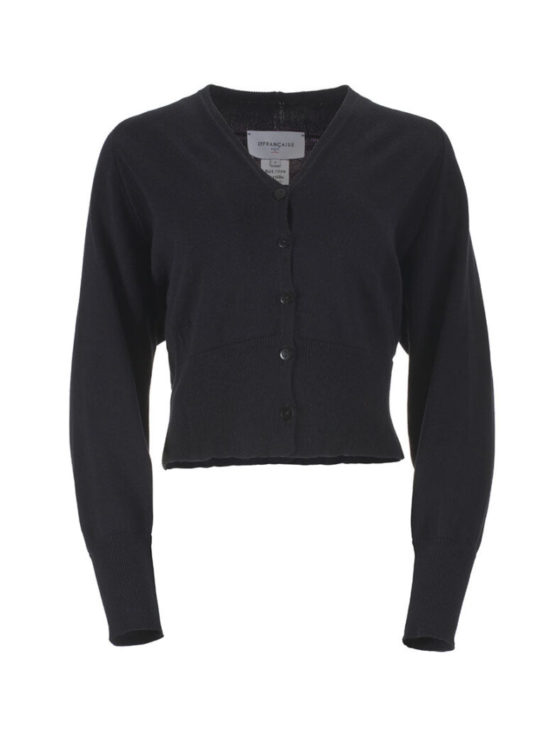 LAFRANÇAISE Mailles in France - Gilet col V noir Bertille – L