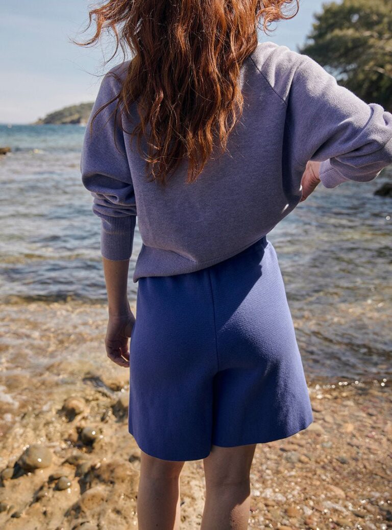 LAFRANÇAISE Mailles in France - Short maille coton violet Bella – L