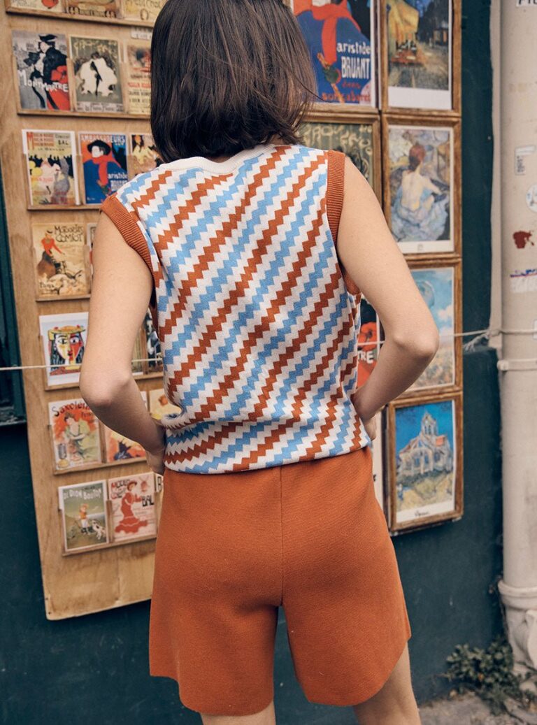 LAFRANÇAISE Mailles in France - Short maille coton orange Bella – S