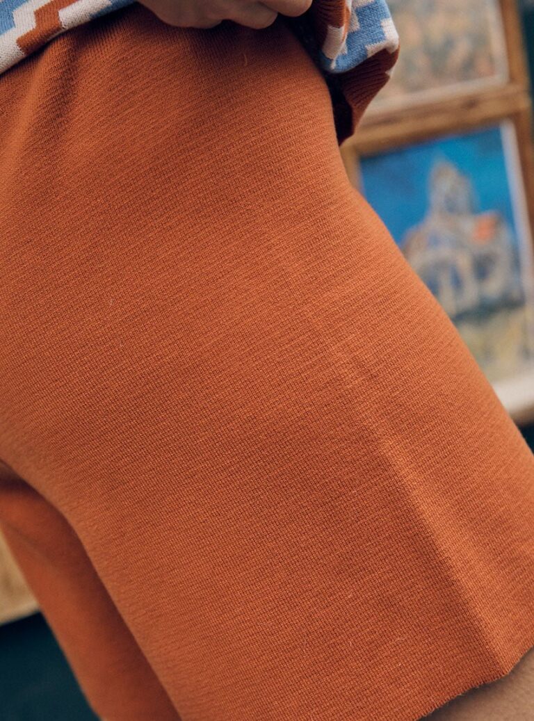 LAFRANÇAISE Mailles in France - Short maille coton orange Bella – S