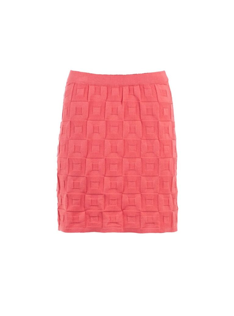 LAFRANÇAISE Mailles in France - Jupe courte coton rose pastèque Bérengère – L