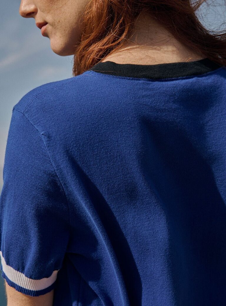 LAFRANÇAISE Mailles in France - Top coton bleu Baptistine – L