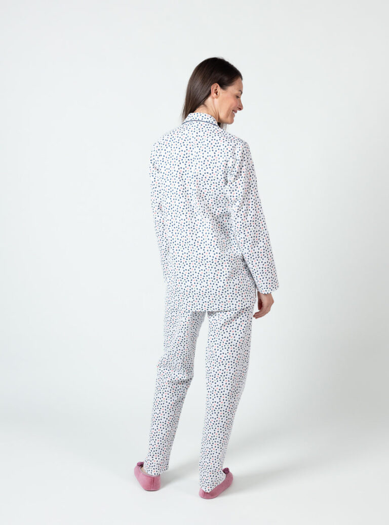 Maison Solfin - Pyjama femme coton pois bleus – 5