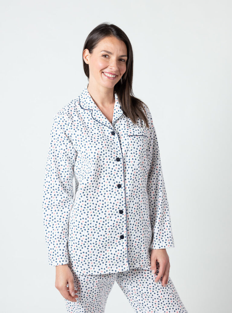 Maison Solfin - Pyjama femme coton pois bleus – 5