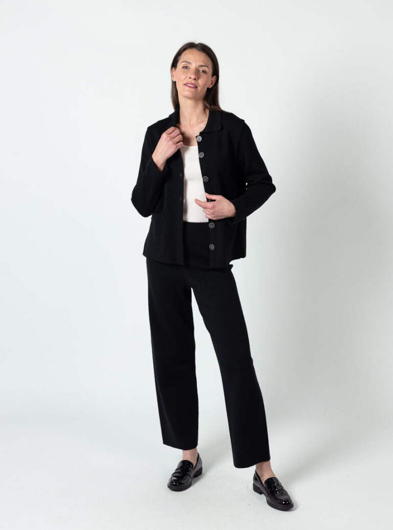 Maison Solfin - Veste femme laine mérinos noir – 4