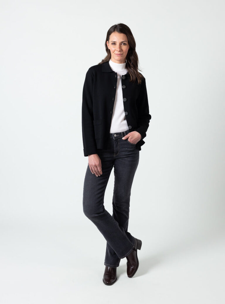 Maison Solfin - Veste femme laine mérinos noir – 4