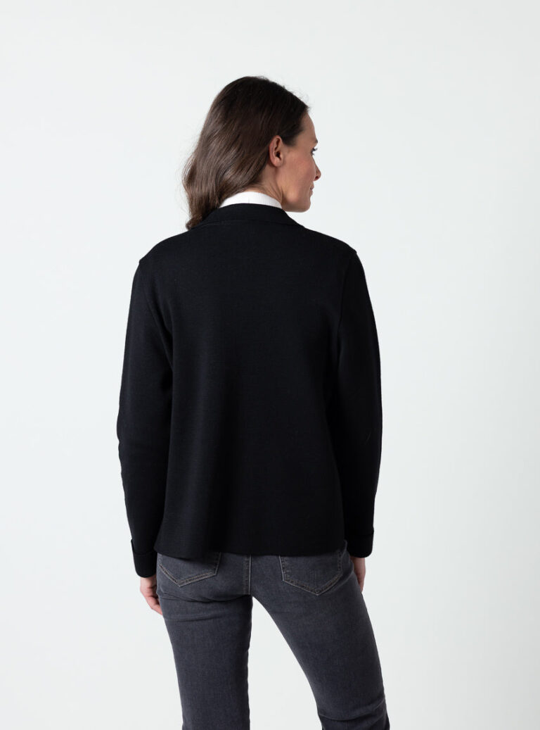 Maison Solfin - Veste femme laine mérinos noir – 4