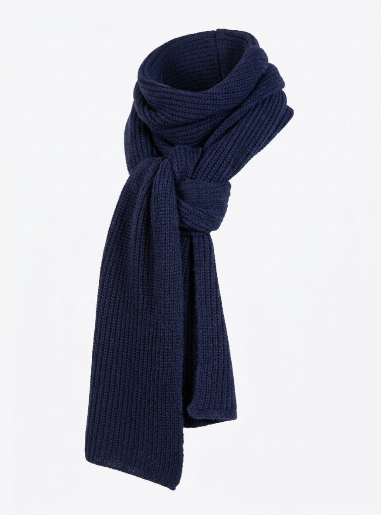 Maison Solfin - Écharpe douce et chaude en mohair bleu marine - mixte – U