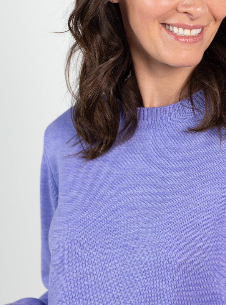 Maison Solfin - Pull épais femme en laine mérinos violet parme – 50