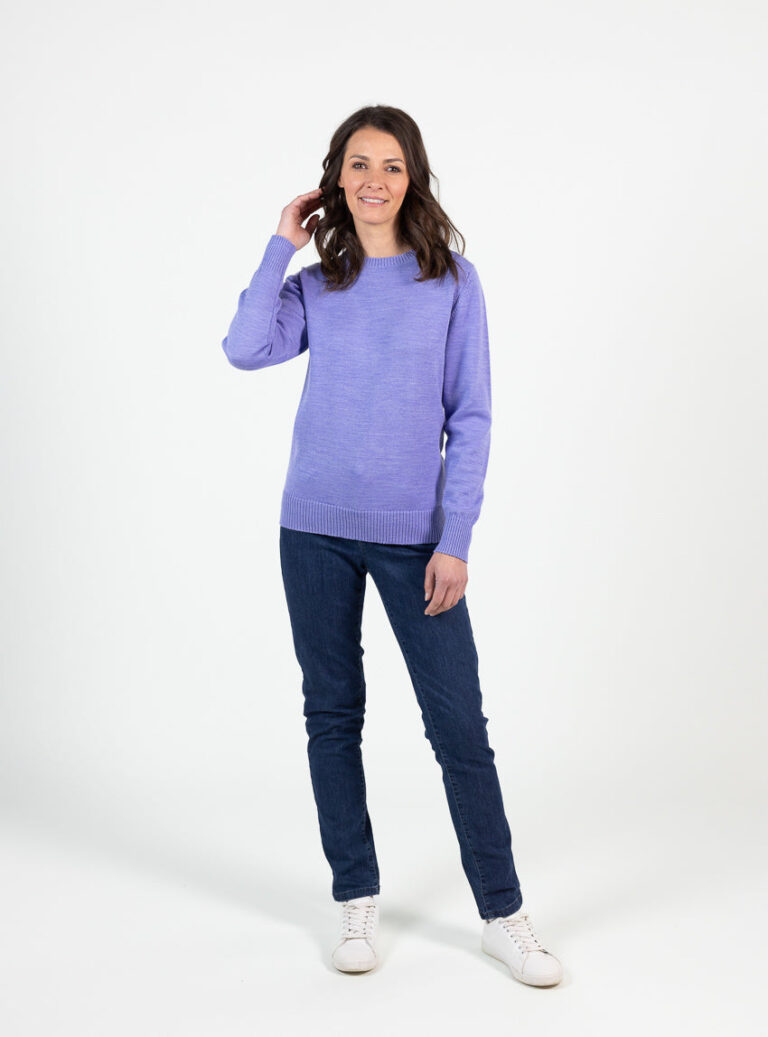 Maison Solfin - Pull épais femme en laine mérinos violet parme – 50