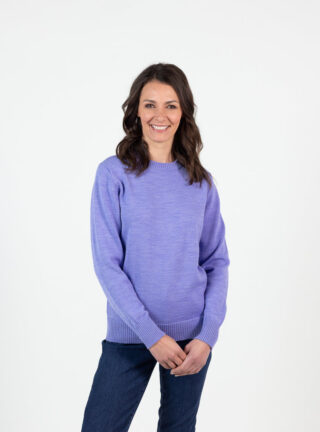 Pull épais femme en laine mérinos violet parme par la marque MAISON SOLFIN MAISON SOLFIN - Pull épais femme en laine mérinos violet parme