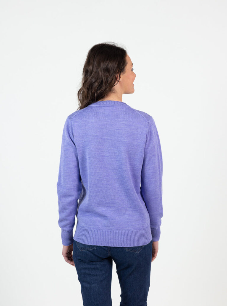 Maison Solfin - Pull épais femme en laine mérinos violet parme – 50