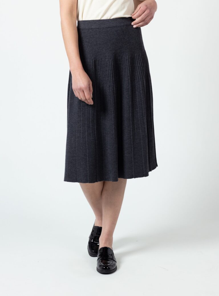 Maison Solfin - Jupe plissée femme gris anthracite – 4