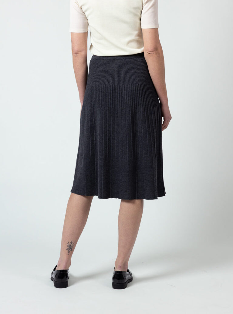 Maison Solfin - Jupe plissée femme gris anthracite – 4