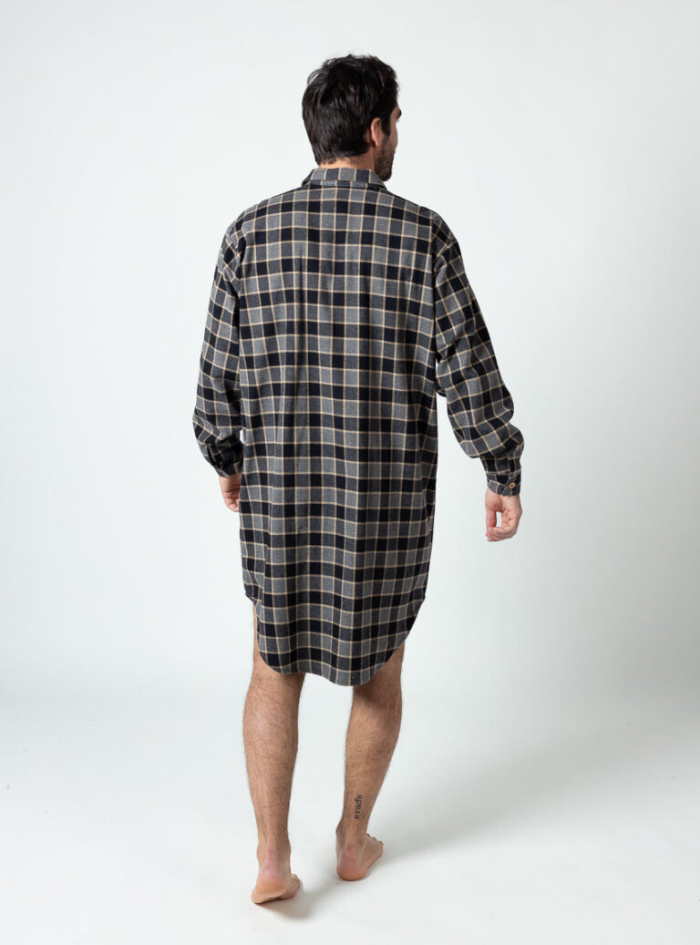 Maison Solfin - Liquette homme coton carreaux gris noir – 6