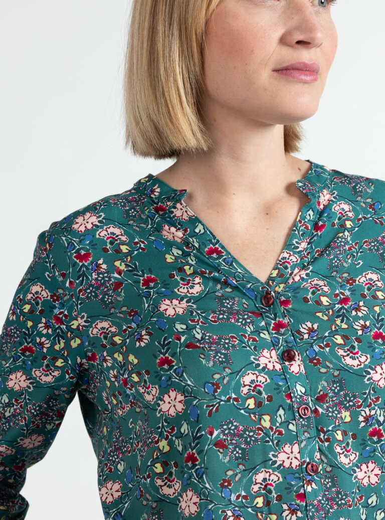Maison Solfin - Blouse femme viscose chaude imprimé vert – 52