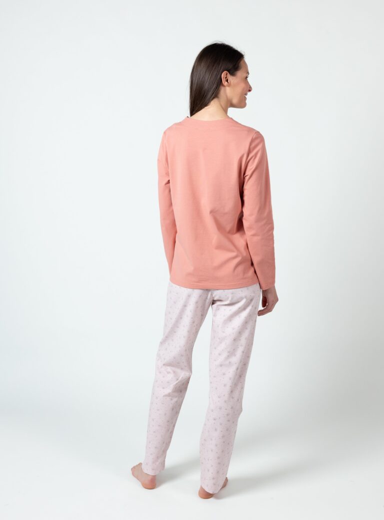 Maison Solfin - Pyjama femme en coton rose corail – 5