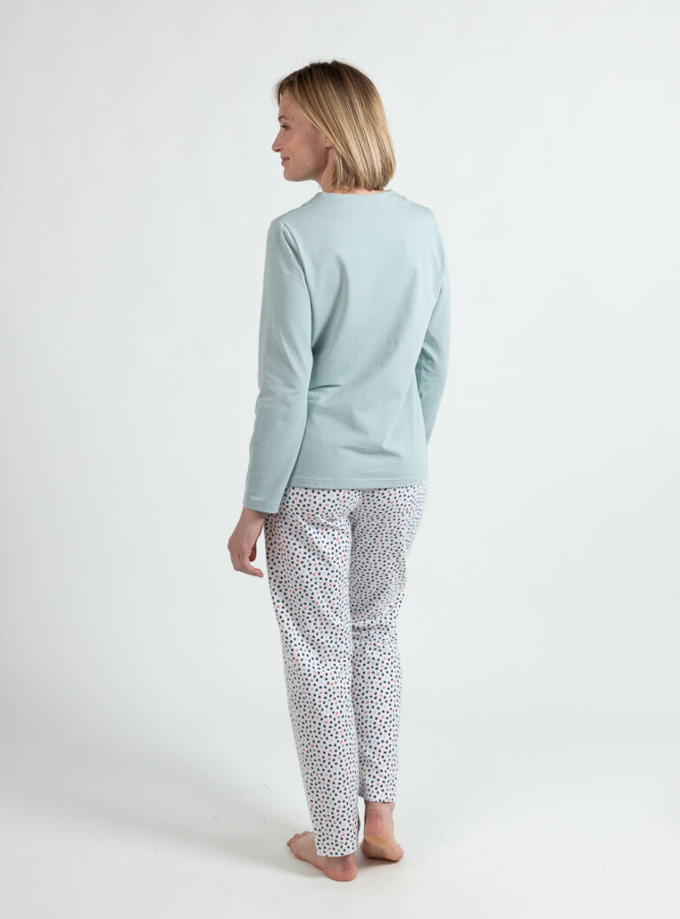 Maison Solfin - Pyjama femme coton vert sauge – 5