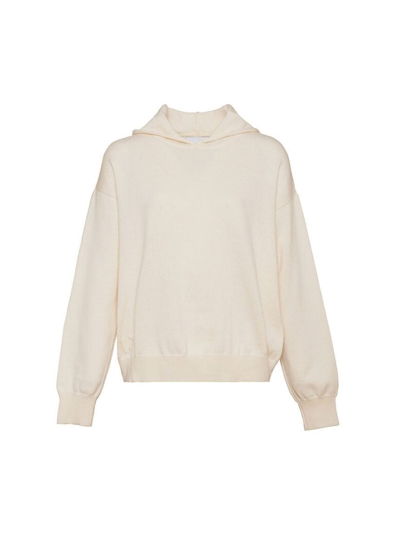 LAFRANÇAISE Mailles in France - Pull à capuche blanc Claude – L
