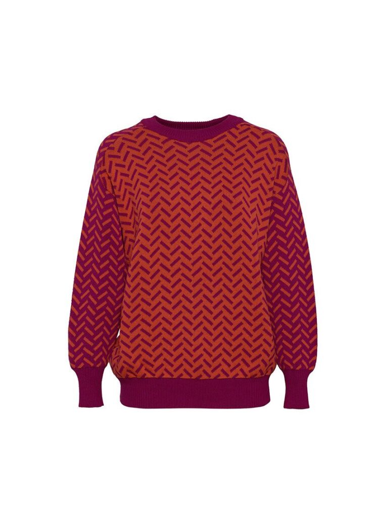 LAFRANÇAISE Mailles in France - Pull jacquard orange Cindy – L