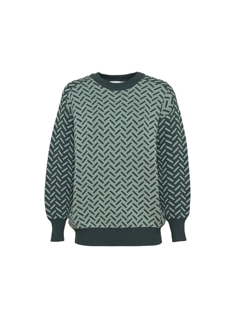 LAFRANÇAISE Mailles in France - Pull jacquard vert sauge Cindy – L