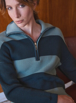 Pull camioneur marinière Claudia par la marque MAISON SOLFIN MAISON SOLFIN - Pull camioneur marinière Claudia